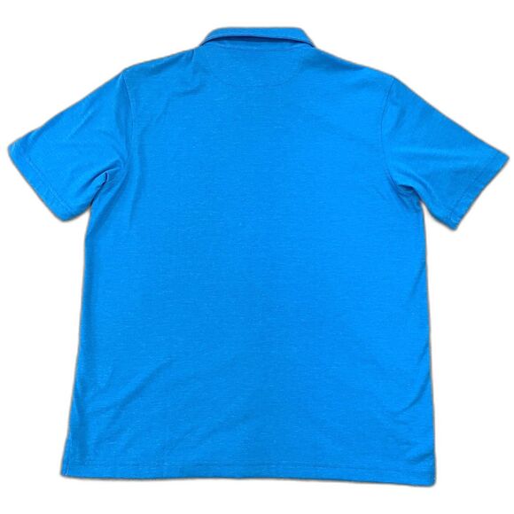 $90 Michael's Swimwear NWT Men's Size M Stretch Solid Blue Polo Shirt Peru - Picture 3 of 9